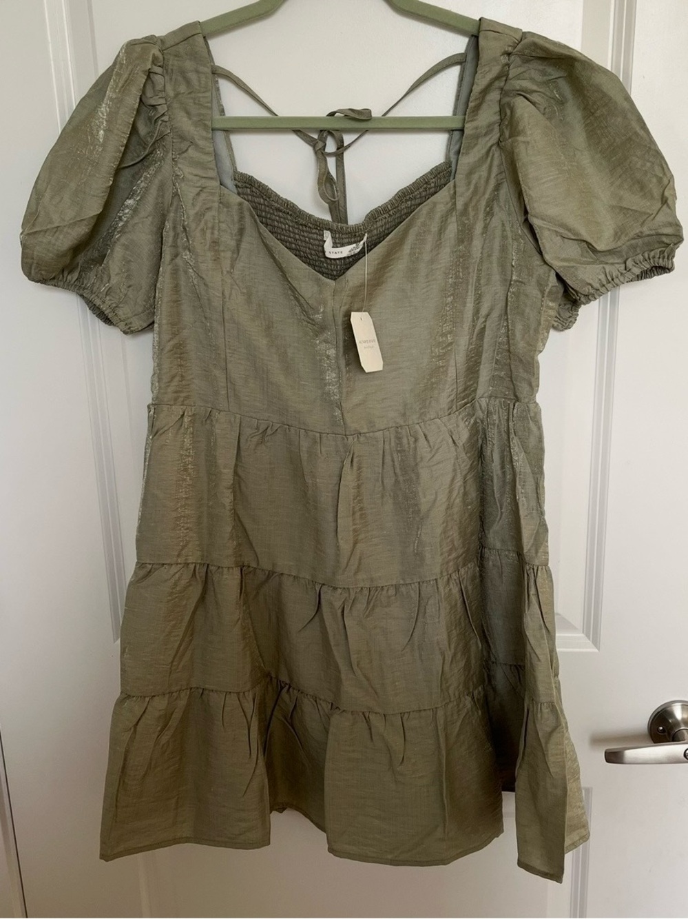 NEW Altar’d State Green Puff Sleeve Mini Dress Size 2XL NWT - Picture 3 of 5